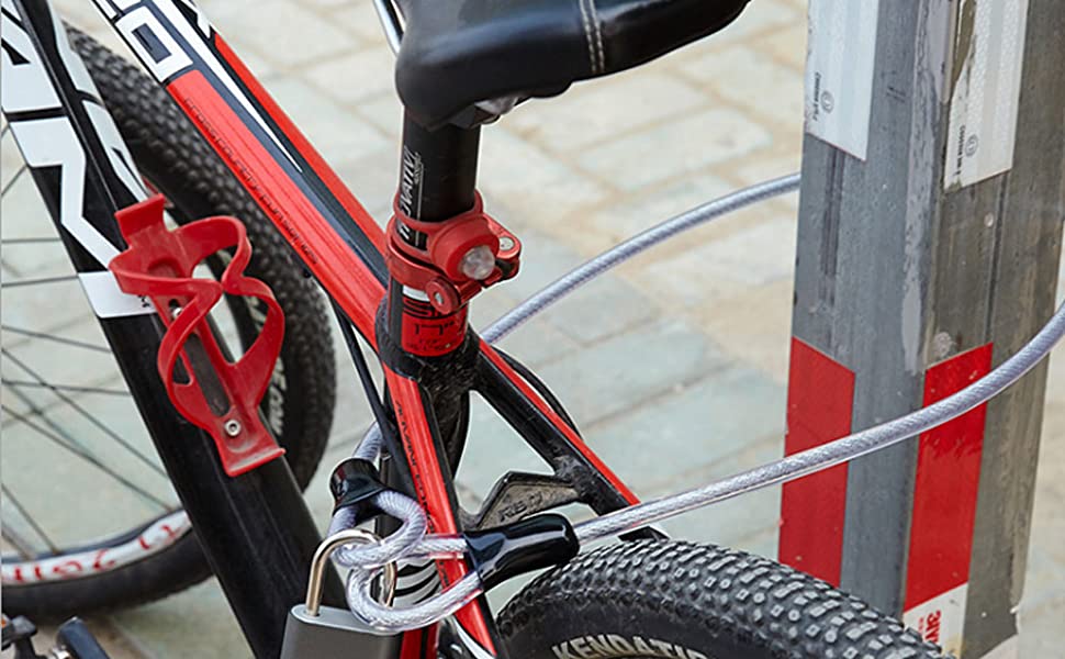 Cable Lock, Bike Cable Lock, 6.56ft Security Steel Cable with Loops
