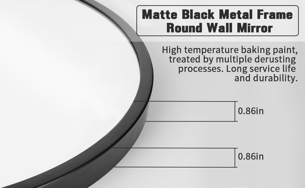 HIPTIS Wall Mirror, 30 inch Black Round Mirror for Entryway