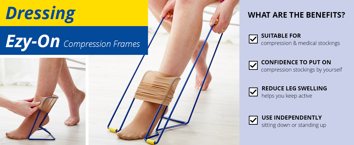 2 Pack Helping Hand Company Compression Stocking Frames Kit. 1x Ezyon