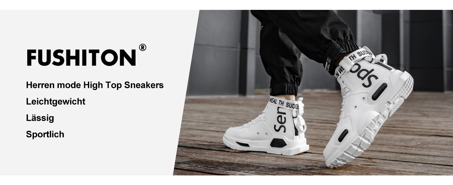 Herren Mode High Top Sneakers Freestyle Lässig Sportschuhe Turnschuhe Freizeitschuhe Hohe Schuhe
