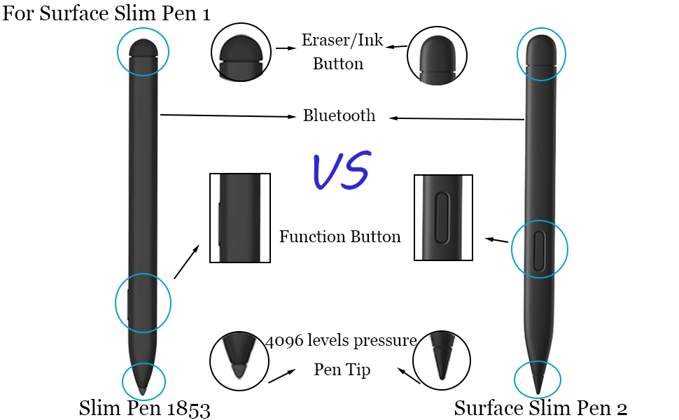 Amazon.com: Slim Pen with Tail Eraser Compatible with