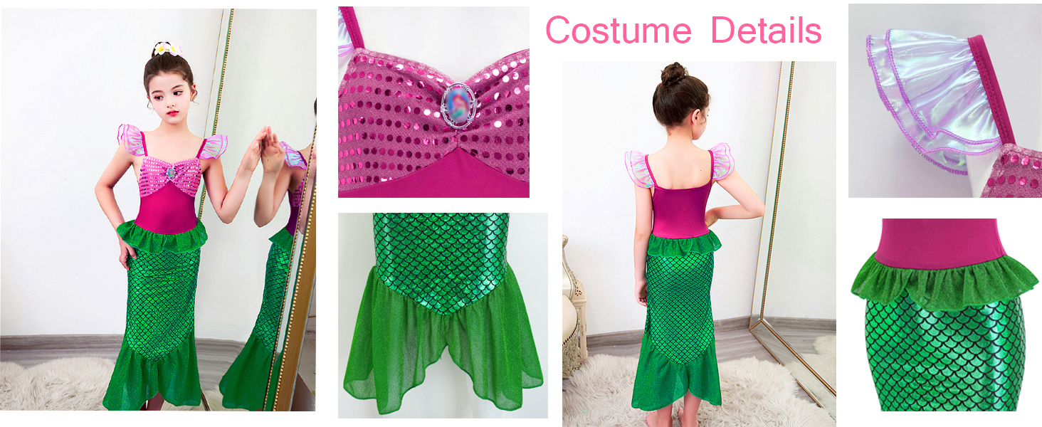 mermaid dress for girls ariel dress for girls halloween princess dress up costume
