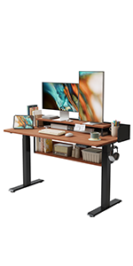 standing desk with shelf