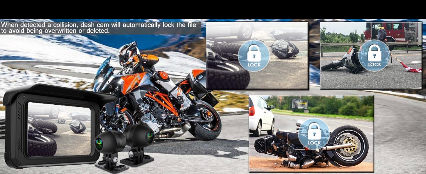 ydi carplay motorcycle front and rear camera with g-sensor