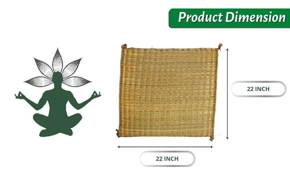 GOURI Divine Handmade Kusha Grass Aasan for Puja Asan, Mandir,Yoga