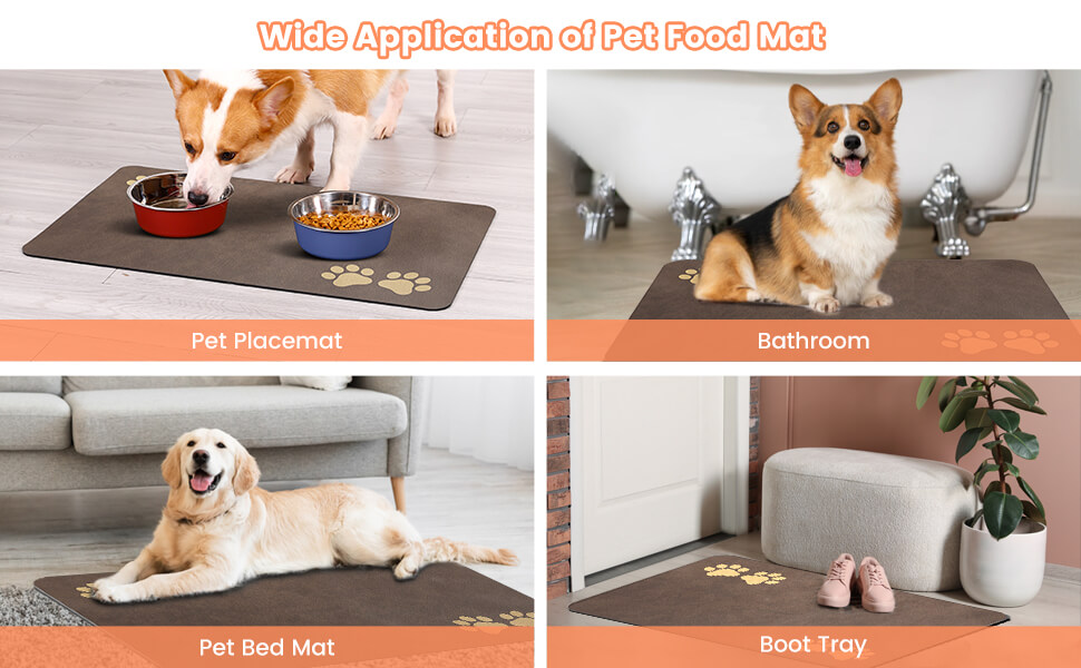 Pet Feeding MatAbsorbent Pet Placemat for Food and Water