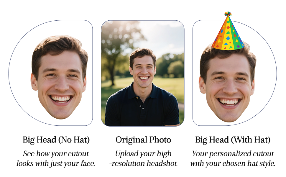 big head cutout on a stick