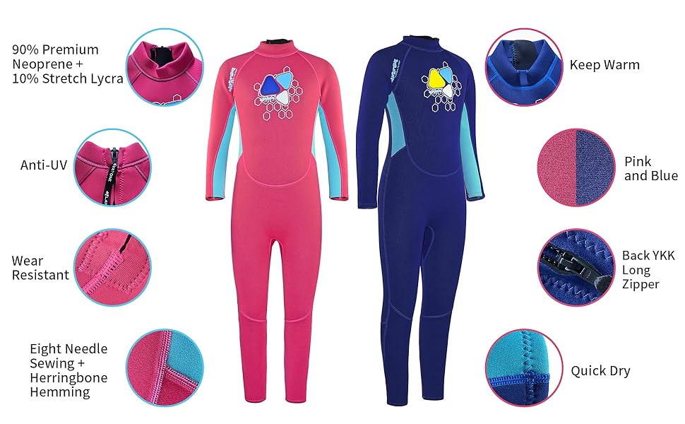 wetsuit kids full body diving suits girl boys toddler full wetsuits