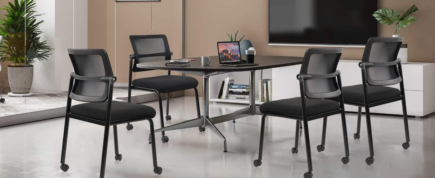 The home office chair has a wheel design