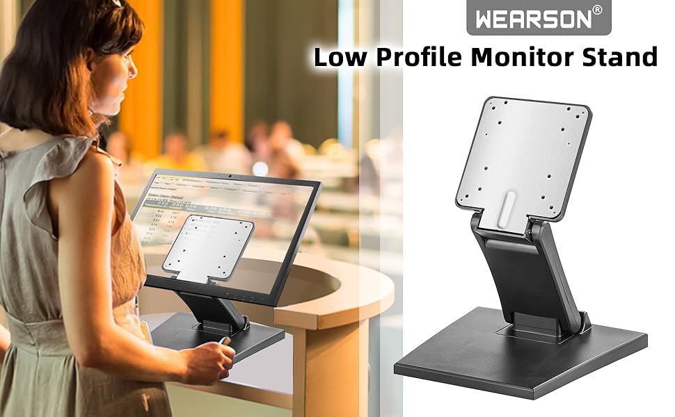 Feising VESA Folding Flat Monitor Stand Desktop Adjustable Heavy Duty