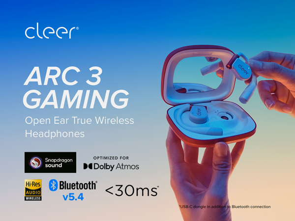 イヤホン Cleer ARC3 Gaming Cleer、人気のオープンタイプの完全ワイヤレスイヤホンの後継