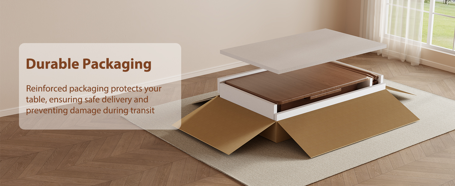 wooden dining table with durable packaging ensure safe delivery prevent damage during transit