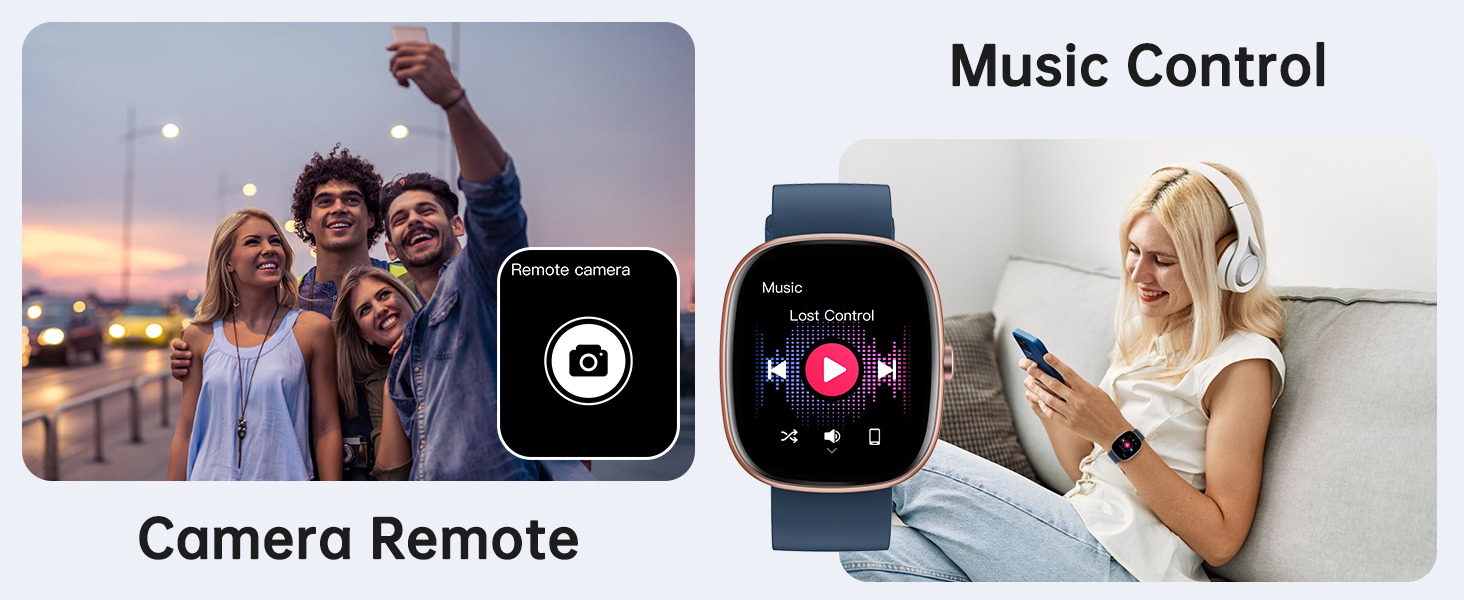 a man sitting on a couch next to a smart watch.