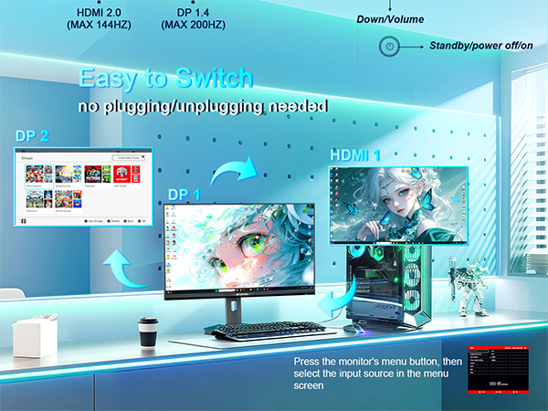 Amazon.com: SANSUI 27 inch WQHD 200Hz 180Hz Gaming Monitor