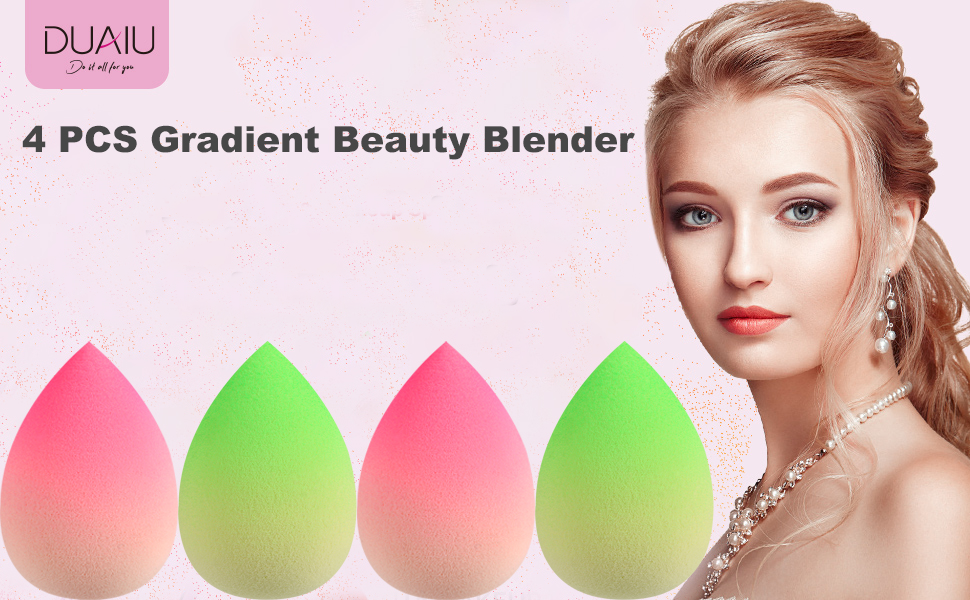 Makeup Sponge Blender DUAIU 4 pcs Gradient Beauty Blender Foundation