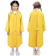 LAMA Kids Raincoat with Hood, Lightweight Raincoat for Girls, Kid Long Rain Jacket