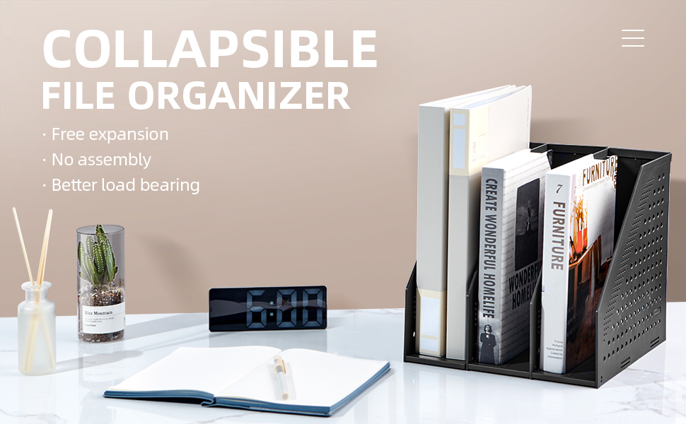 EZWORK Collapsible Magazine File Holder, Desk File