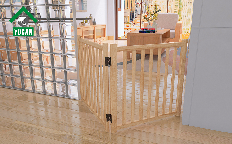 木製犬用ゲートペットフェンス