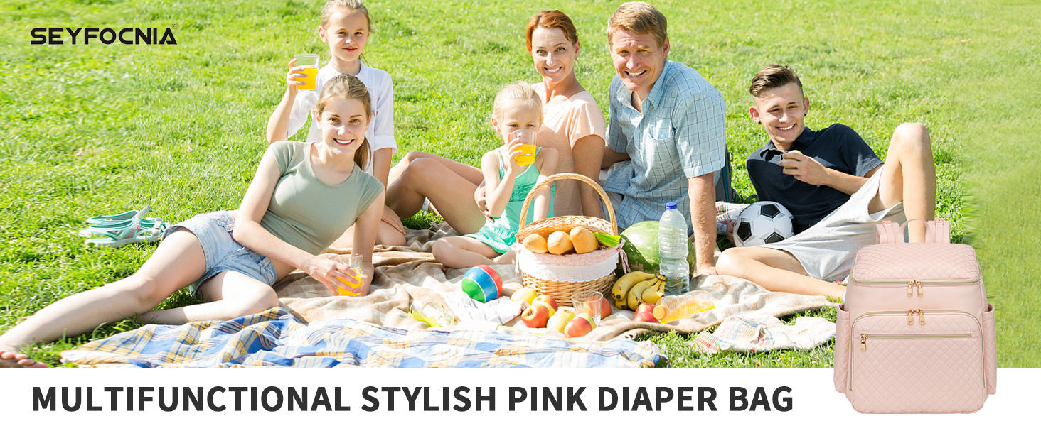 pink diaper bag backpack