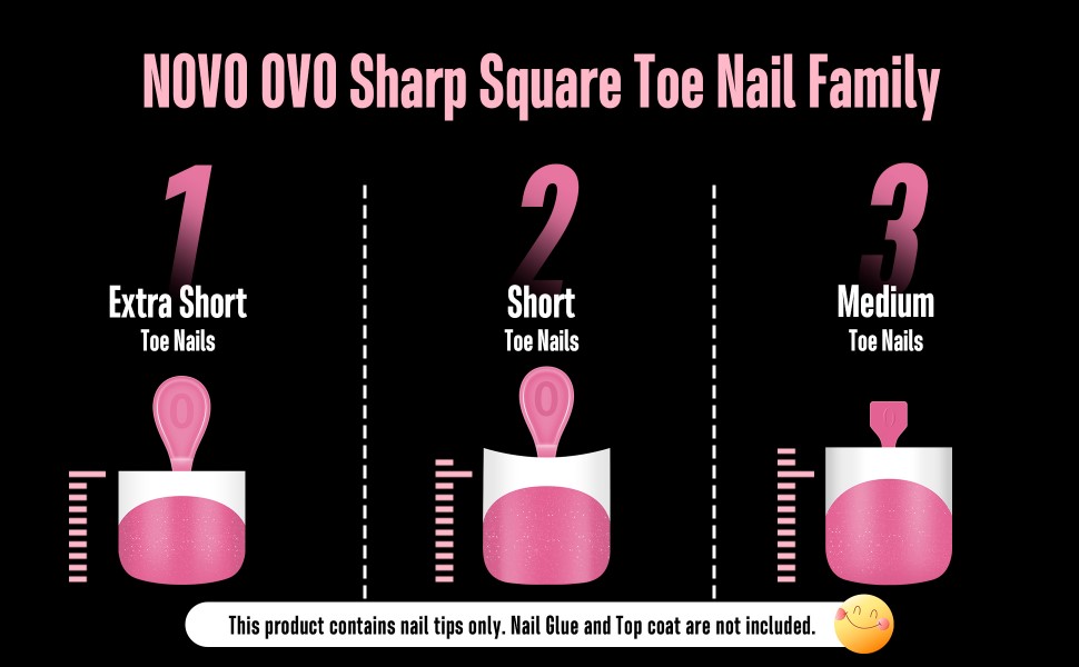 Sharp square toe nail family