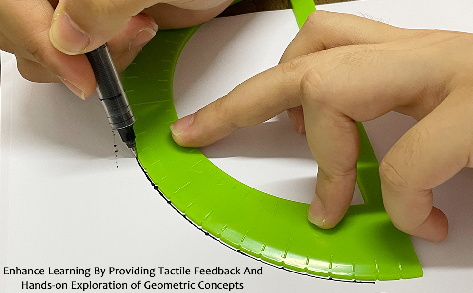 Protractor, Ruler, Square(30°/60°), Soft Tape, Braille Slate & Stylus 7Piece