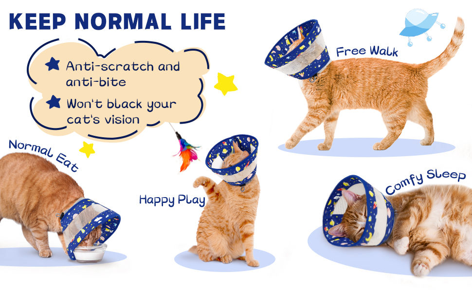 GoGoPaw Cat Cone Collar Soft, Breathable Cat Cone Collar