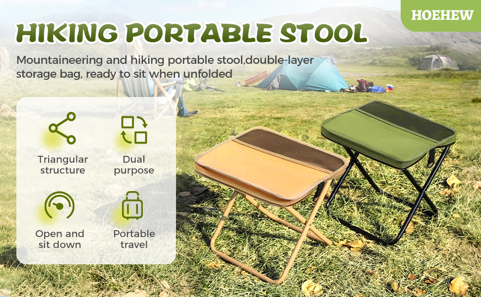 Portable Stool, 13 Inch Small Folding Stool for Adults