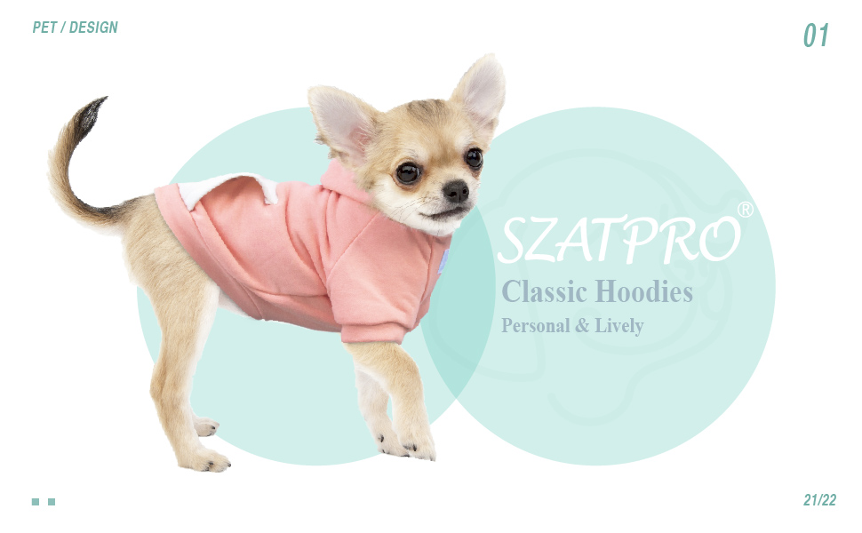 SZAT PRO Teacup Dog Hoodies, 100 Cotton Puppy Clothes for