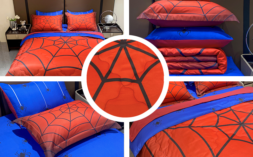 FAIRY KAARI Boys Spider  Printed Comforter Set Bed in A