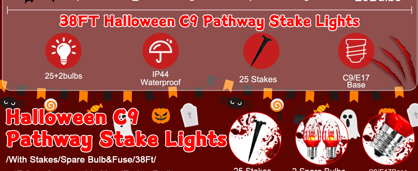 Outdoor Halloween Decorations Pathway Lights