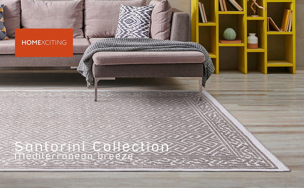 Santorini Collection- SAN8984BEIBRO- Beige/Brown-Geometric
