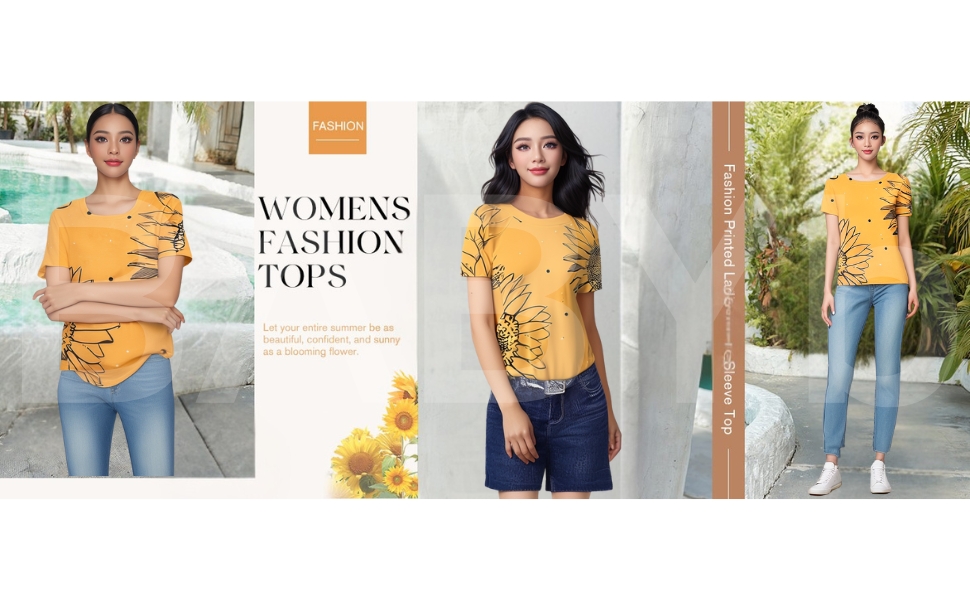 Beach Vacation Clothes for Women Womens Summer Tops Holiday Tunic Tops for Women Loose Fit Dressy