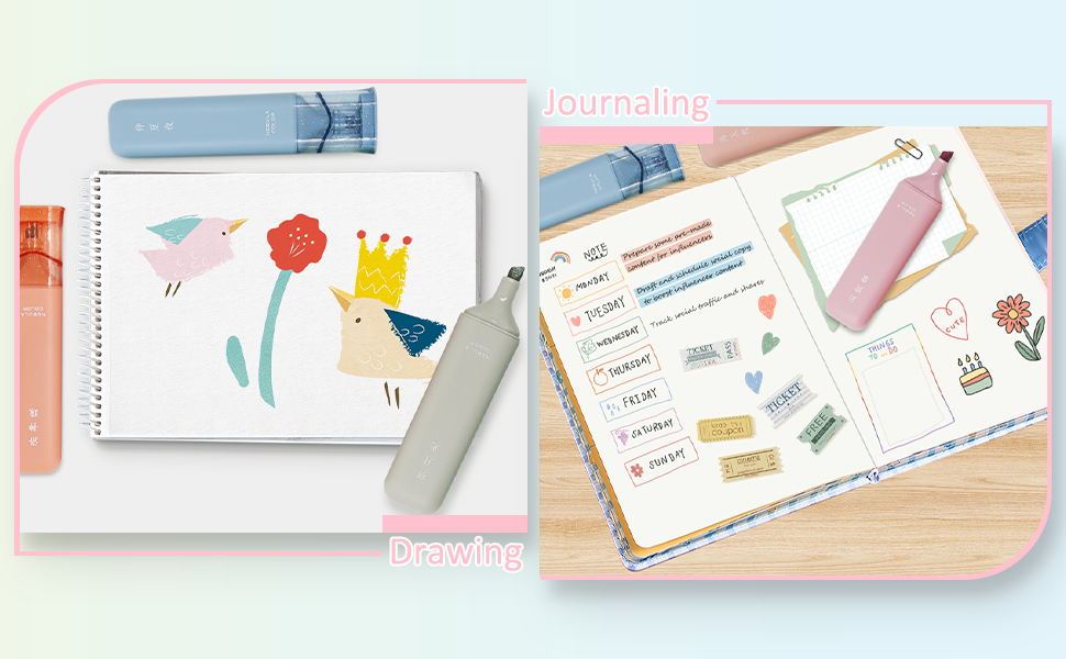 Use scenarios for glitter highlighters