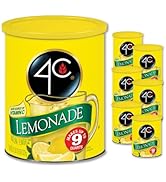 4C Powdered Drink Mix Canister, Lemonade 6 Pack, 9 Quarts, Family Sized Bin, Thirst Quenching Fla...