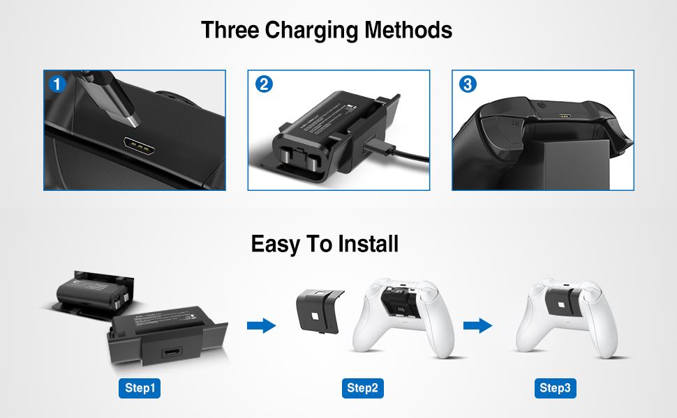 2 Pack Rechargeable Controller Battery Pack Compatible with Xbox One
