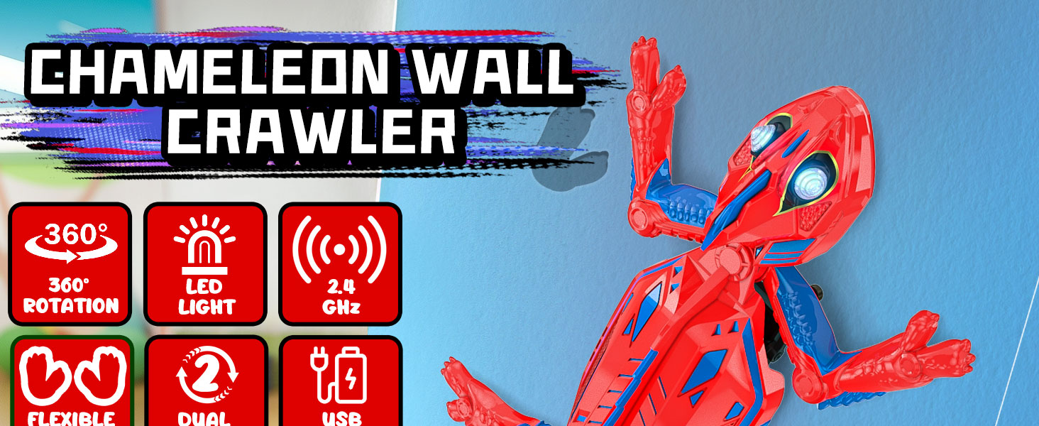 Caméléon robot télécommandé escaladant les murs