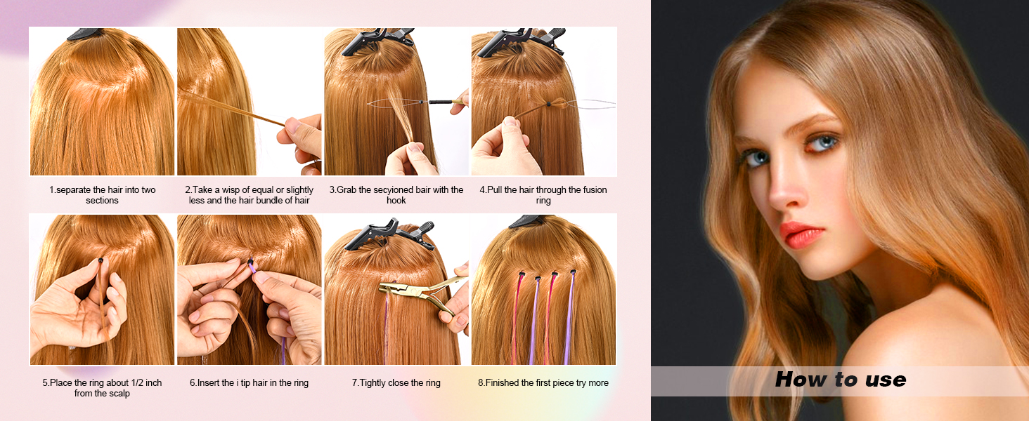 EHDIS Hair Extension Beading Tool Kit Stainless Steel Hair