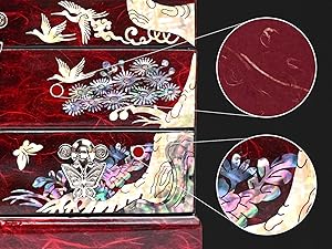 handmade traditional artisan art piece Hanji mulberry paper and sea shells mother of pearl