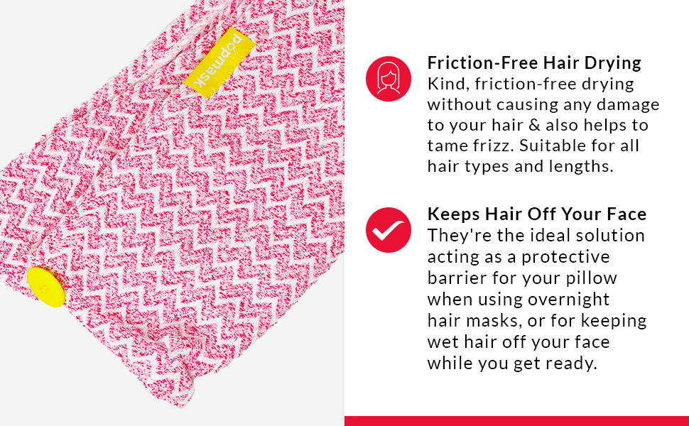 Popband Haarturban, schnelltrocknend, Mikrofaser, Pink