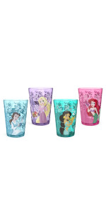 Disney Princess 4-piece plastic tumbler set