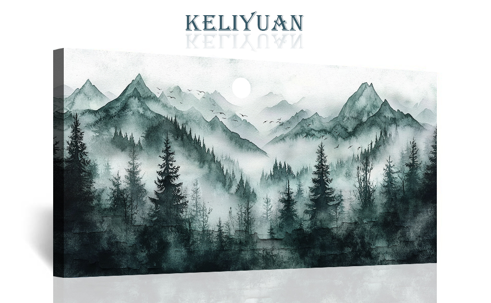 Misty Forest Ink Landscape Painting