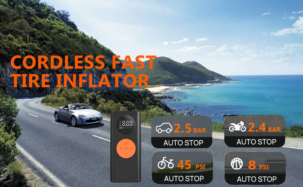 HONKYOB Tire Inflator Portable Air CompressorCordless Air