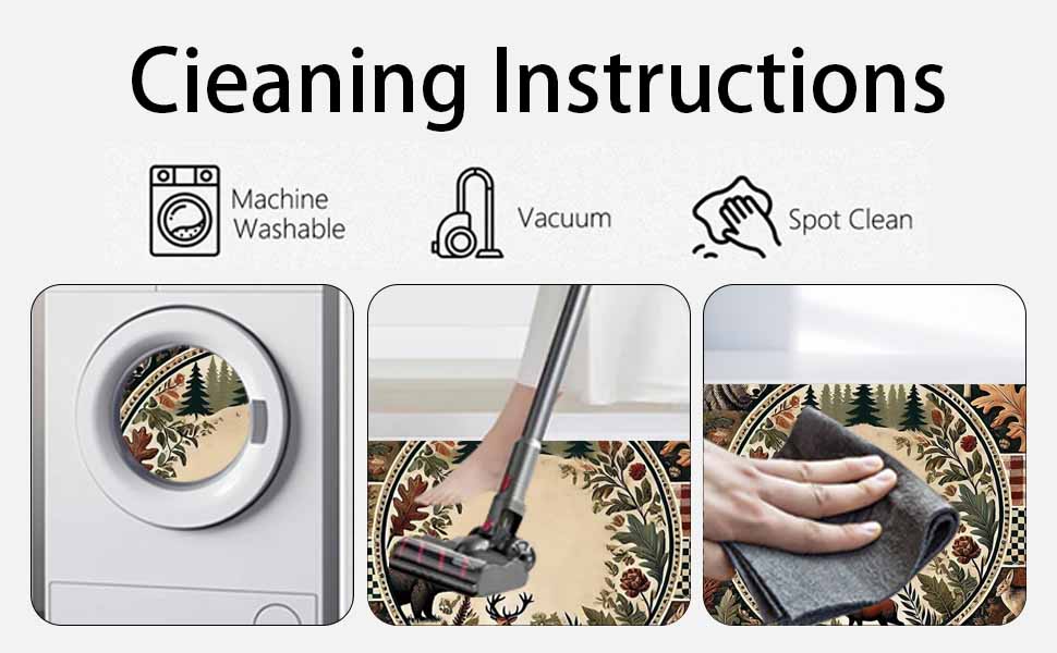 Soyalie Village American Style Pattern Rug for Conference Room NonSlip Rustic Cabin