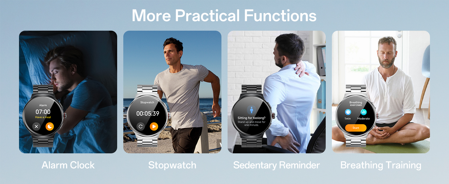 alarm clock stopwatch sedentary reminder breathing training
