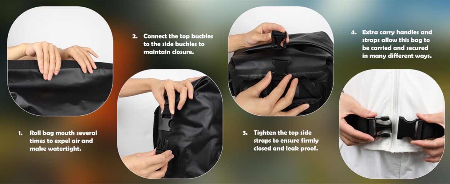 SurfPaws Waterproof Backpack - Outdoor Dry Bag for Boating, Camping, Rafting, Fishing, and More