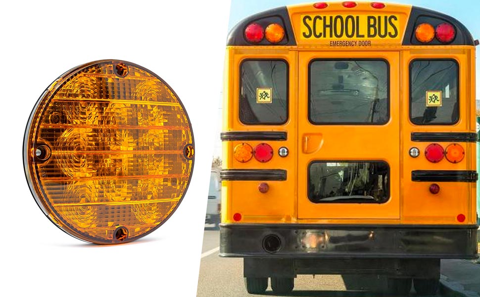 Pro Led 71AST 7 Inch Round Amber Lens, Amber 8 LEDs School