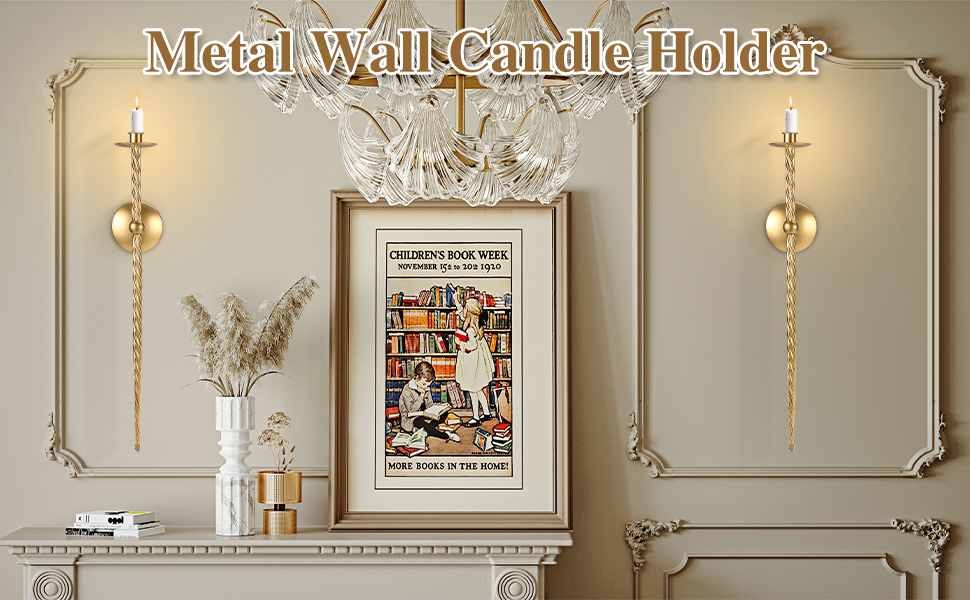Metal Wall Candle Sconces Set of Two Wall Mount Candle