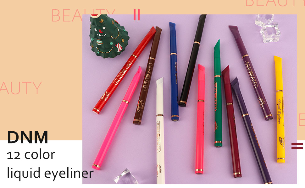 2Pcs Blue Purple Liquid Wing Eyeliner Colorful Pen Set