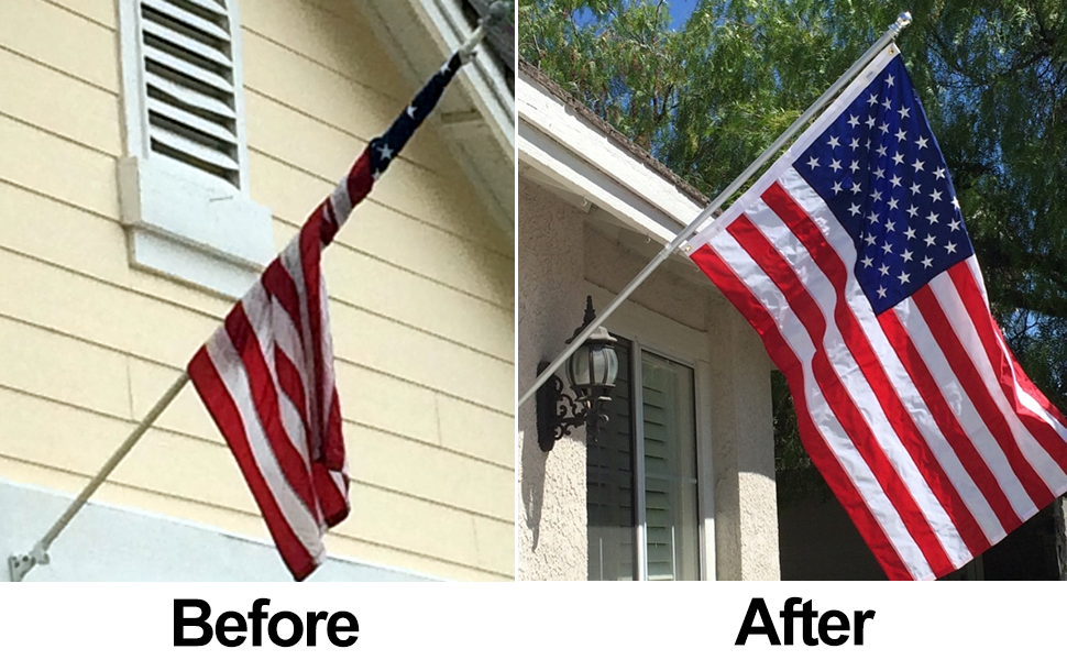 6 Ft Flag Pole for House HeavyDuty Aluminum Tangle Free