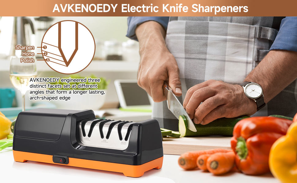 Electric Knife Sharpener, Professional Kitchen Knives